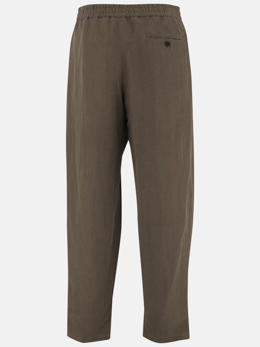 Pleated Linen Blend Pants