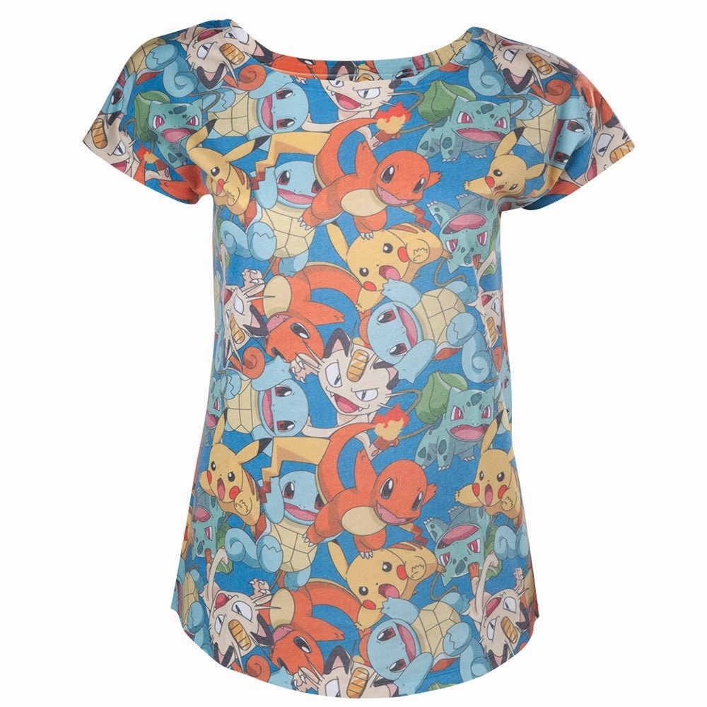 Pokemon Characters All Over Print Ladies T-Shirt