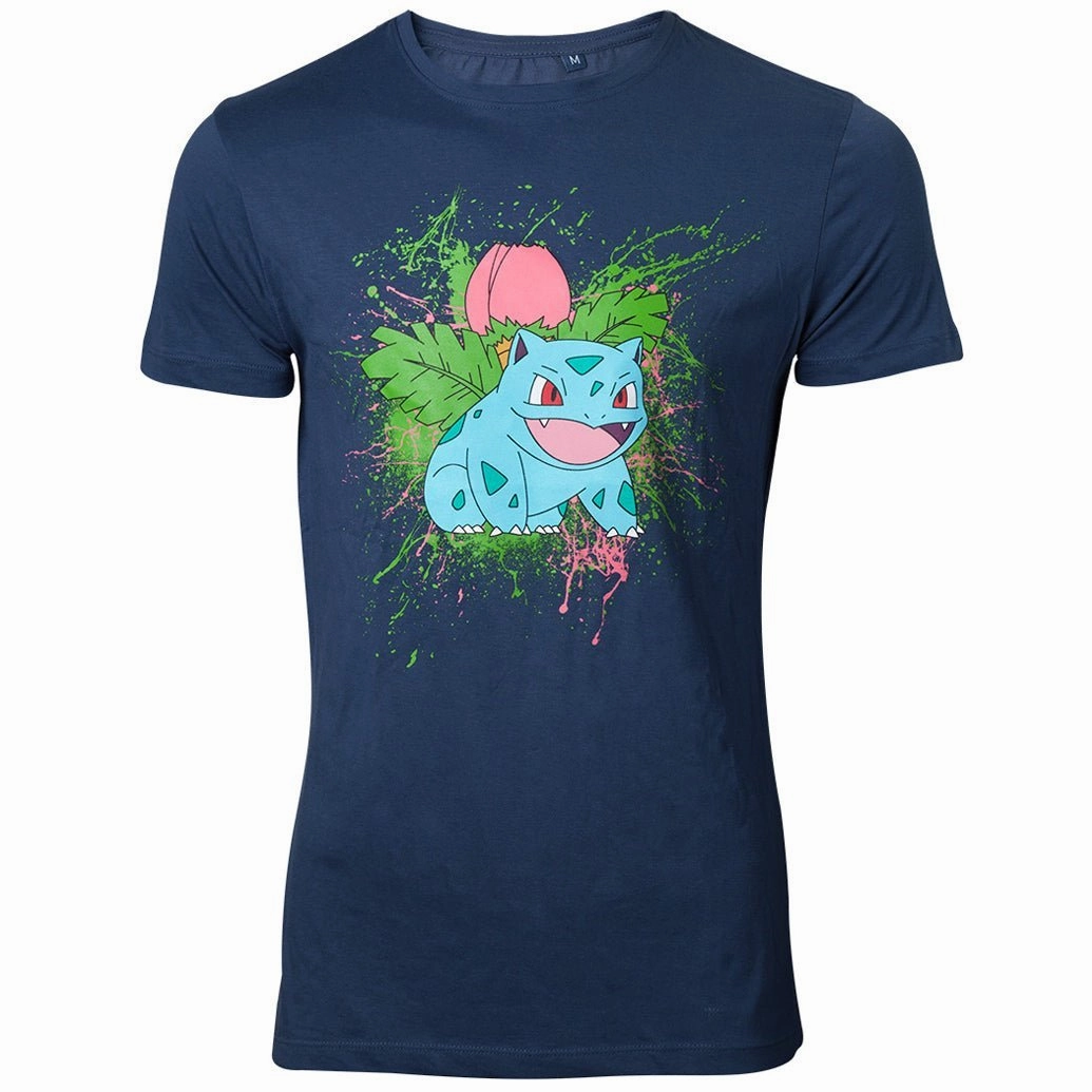 Pokemon Ivysaur Navy Splatter T-Shirt