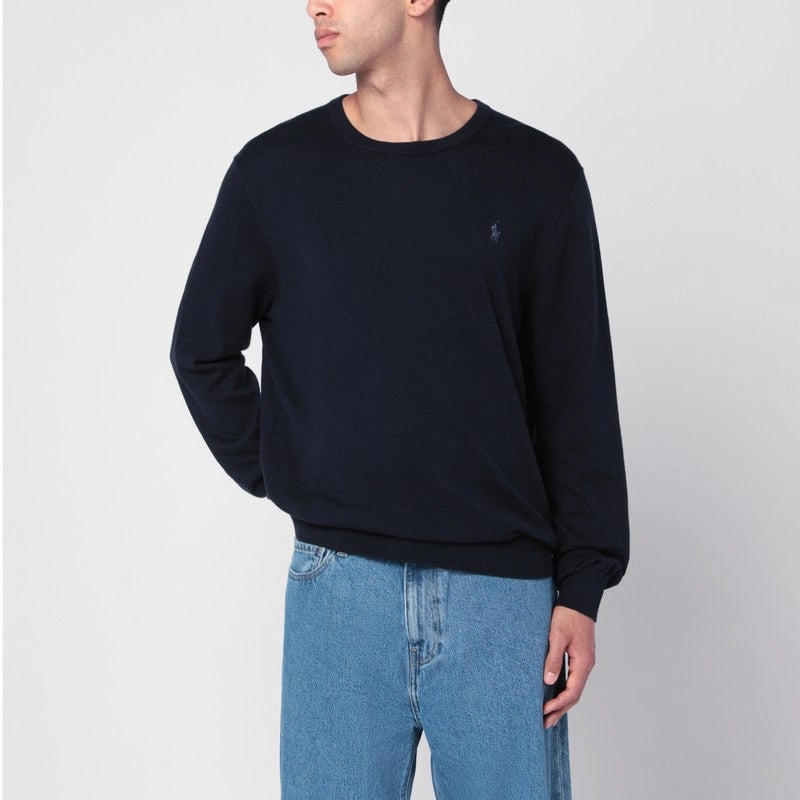 Polo Ralph Lauren Men's blue Sweater In Cotton And Cashmere
