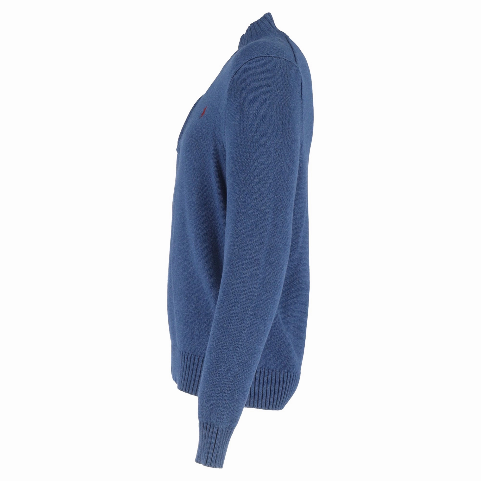 Polo Ralph Lauren Mock Neck Long Sleeve Jumper in Blue Cotton