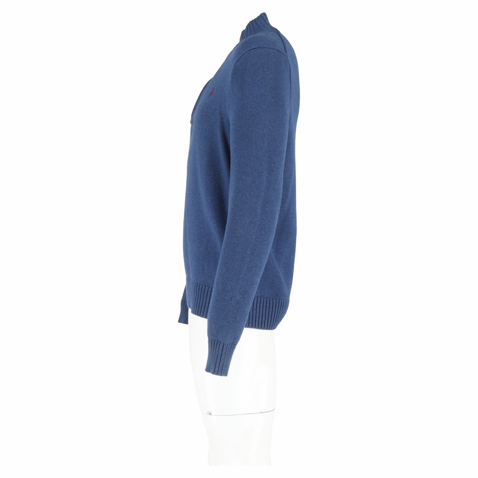 Polo Ralph Lauren Mock Neck Long Sleeve Jumper in Blue Cotton