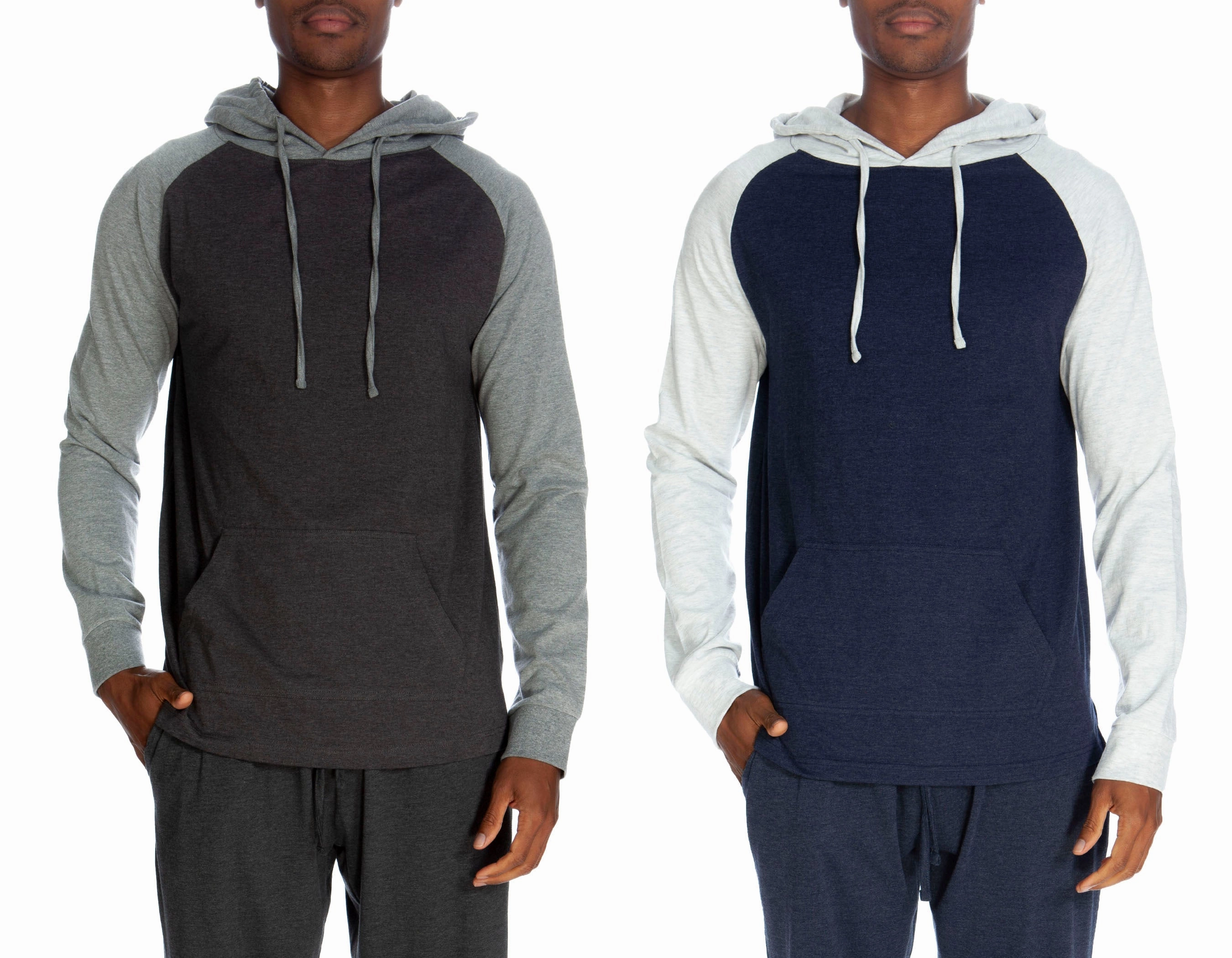Pullover Raglan Hoody Contrast Sleeve 2 Pack