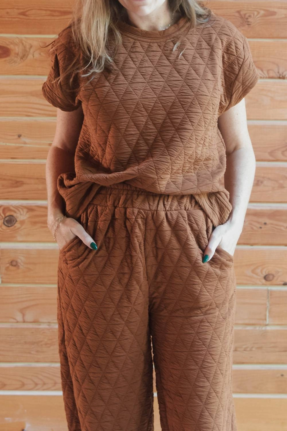 Queen Of Cozy Quilted Set In Rust