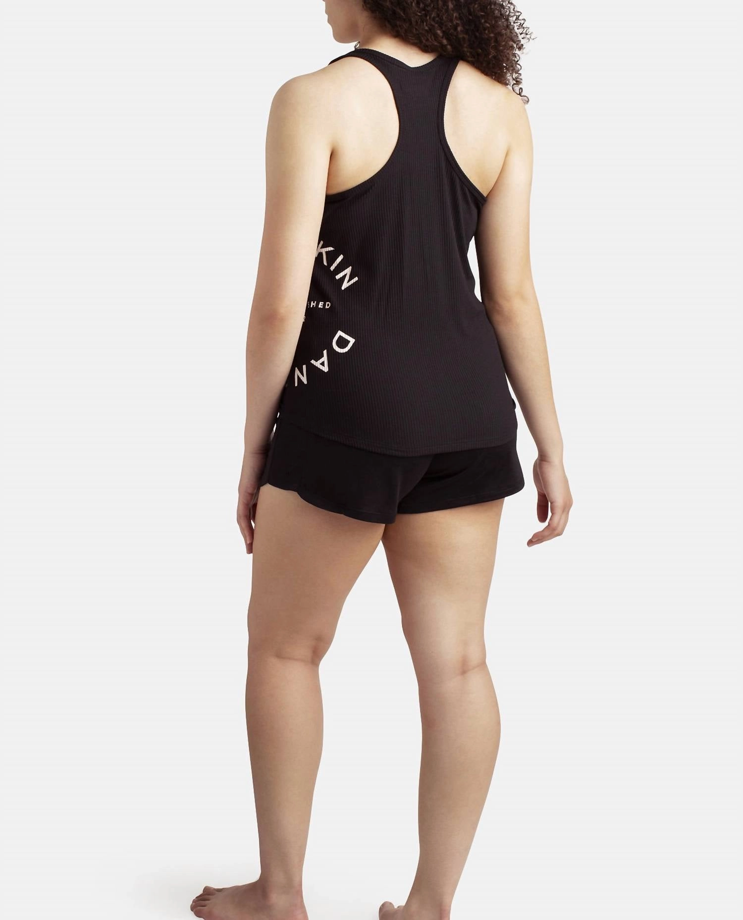 Racerback Tank Sleep Set With Shorts In Black