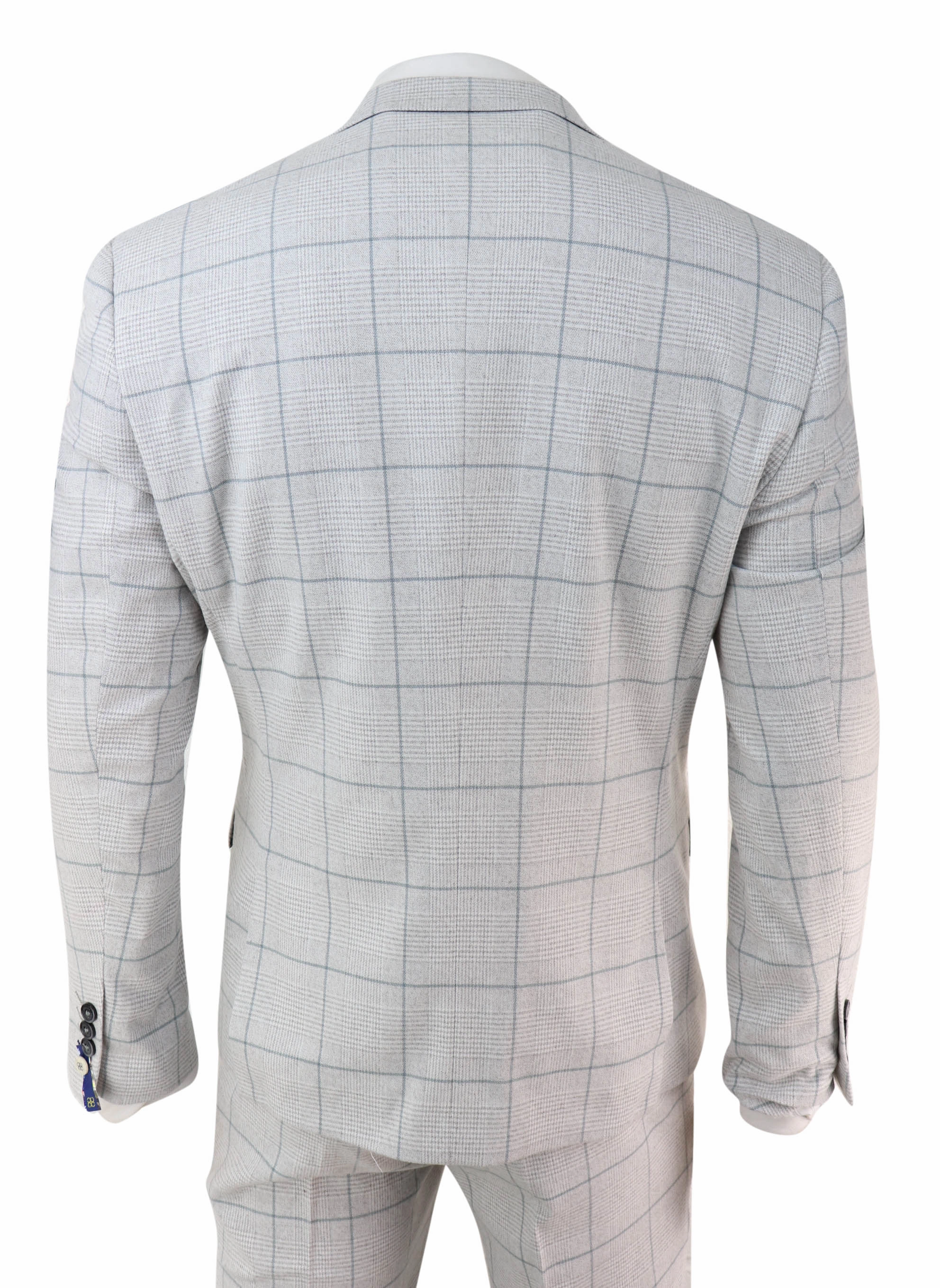 Radika Grey Check 3 Piece Double Breasted Suit