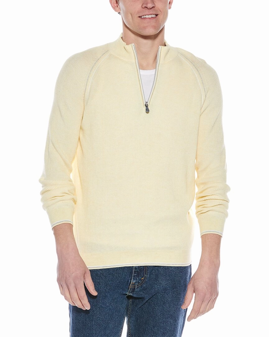 Raffi English Rib 1/4-Zip Mock Neck Sweater