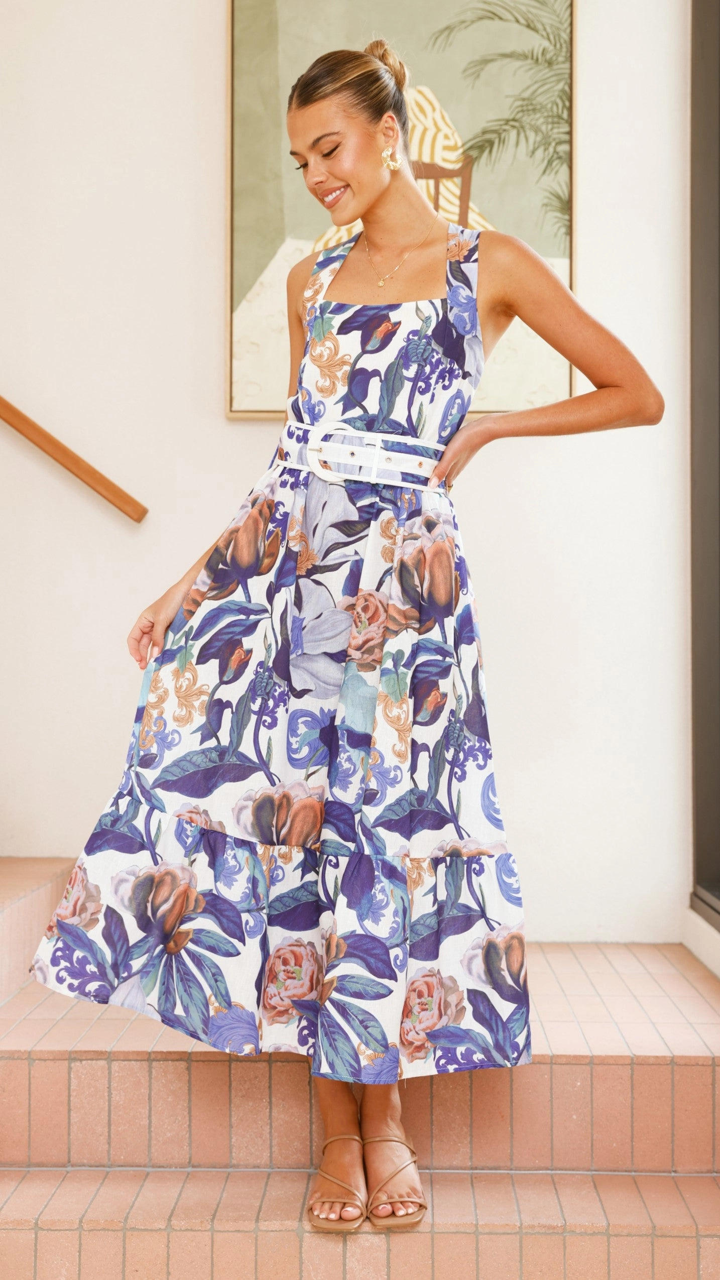 Reba Maxi Dress - Donatella Azure