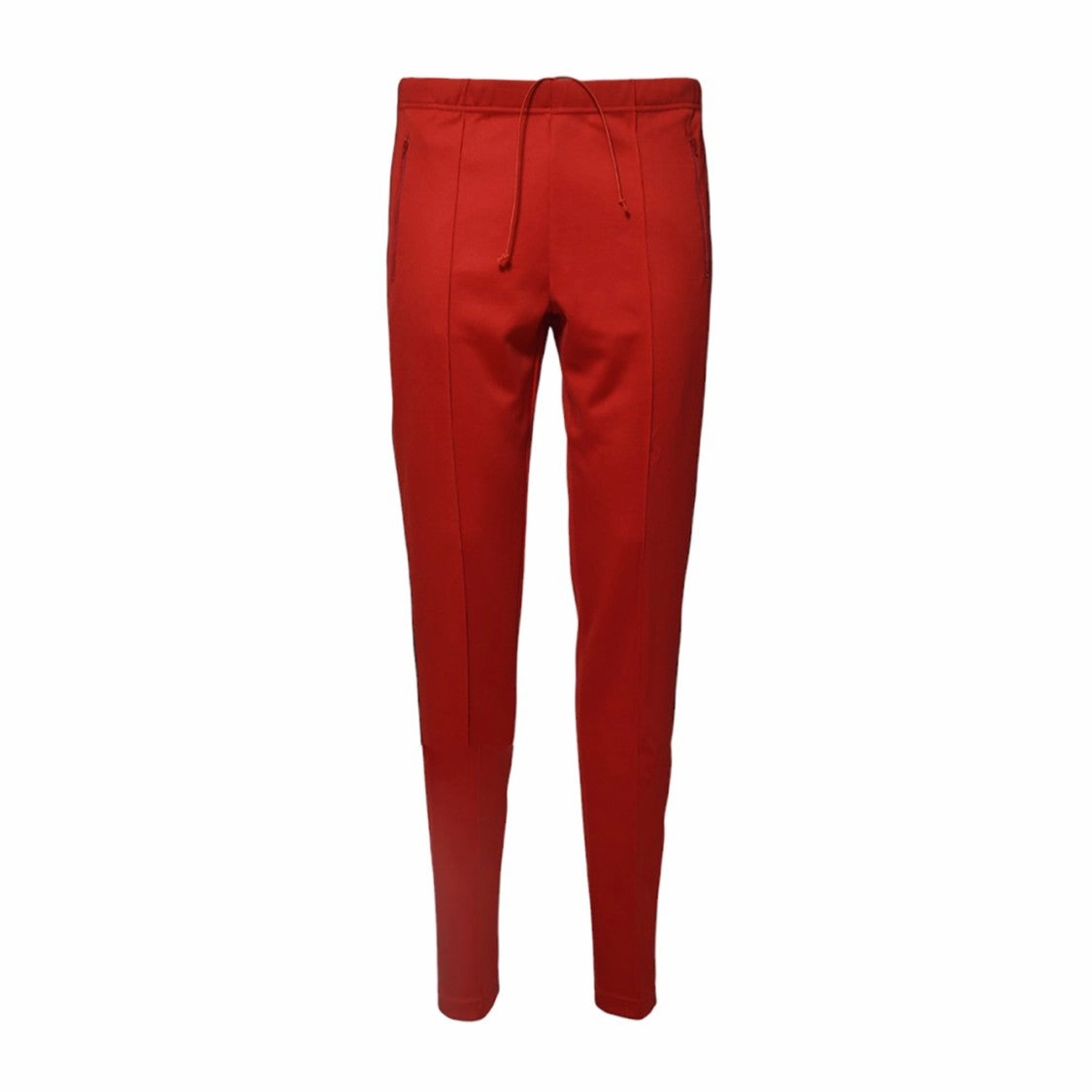 Red Jersey Track Pants With Side Band