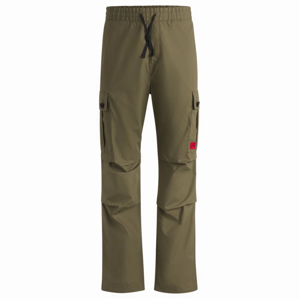 Regular-fit cargo trousers in ripstop cotton