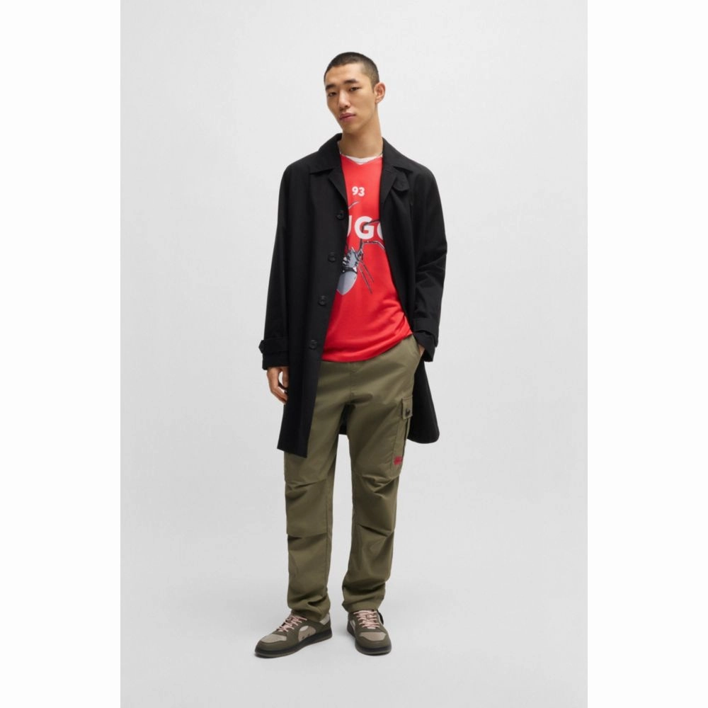 Regular-fit cargo trousers in ripstop cotton