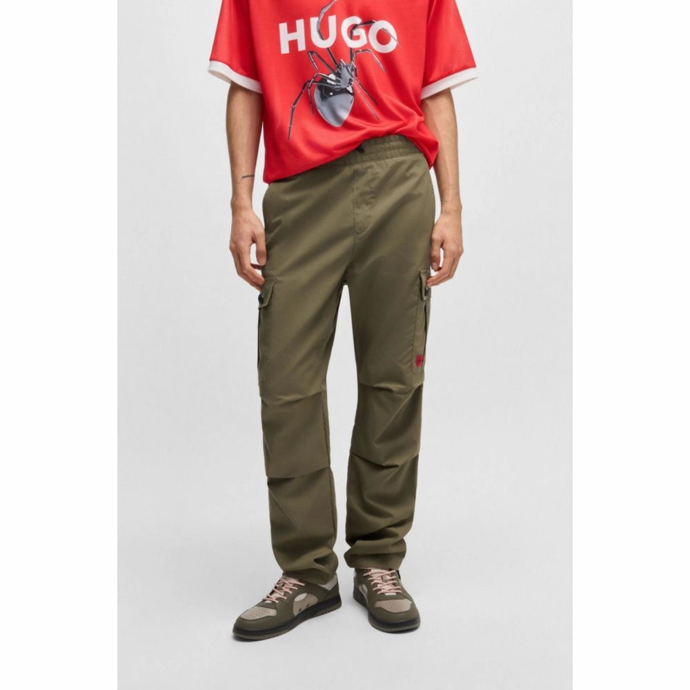 Regular-fit cargo trousers in ripstop cotton
