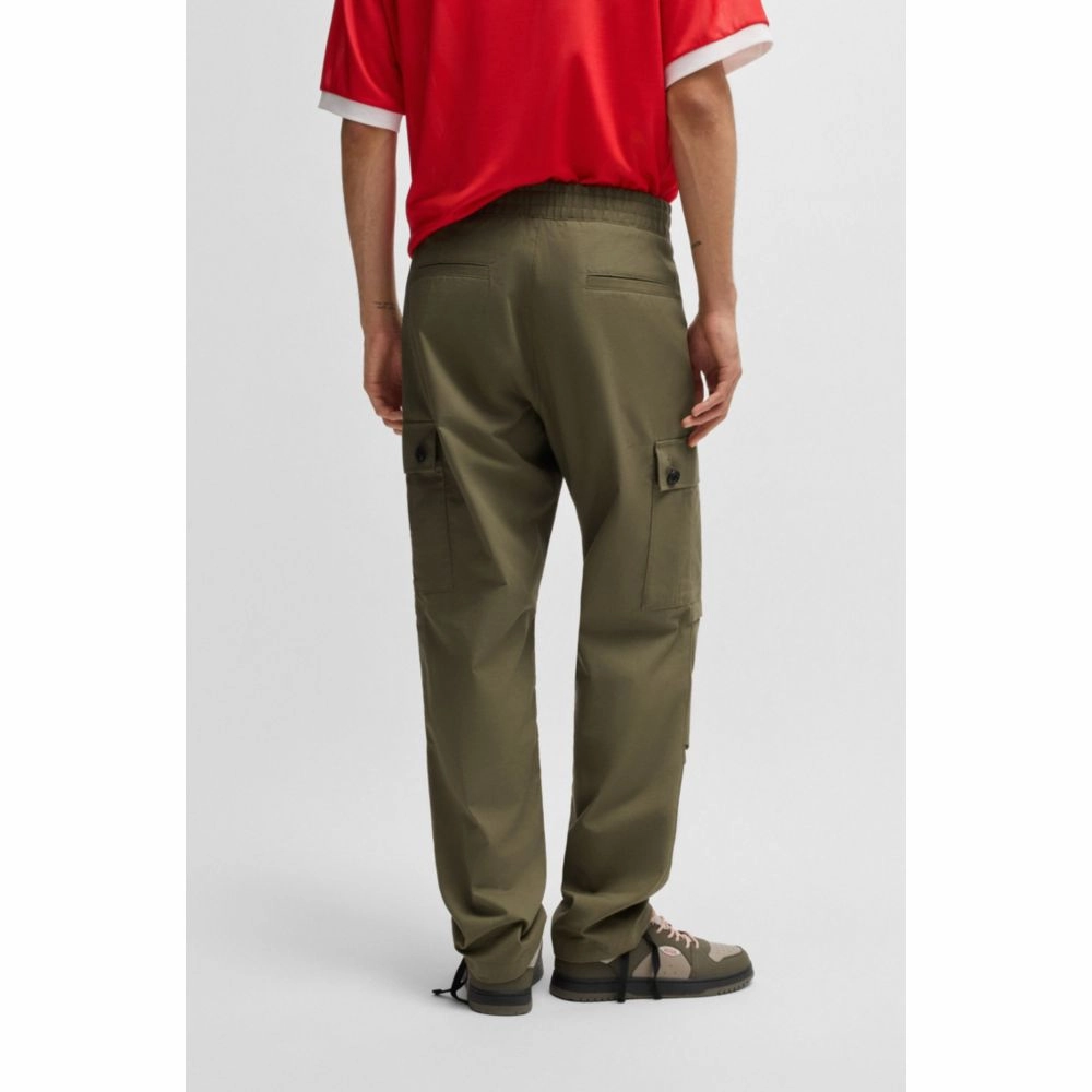 Regular-fit cargo trousers in ripstop cotton