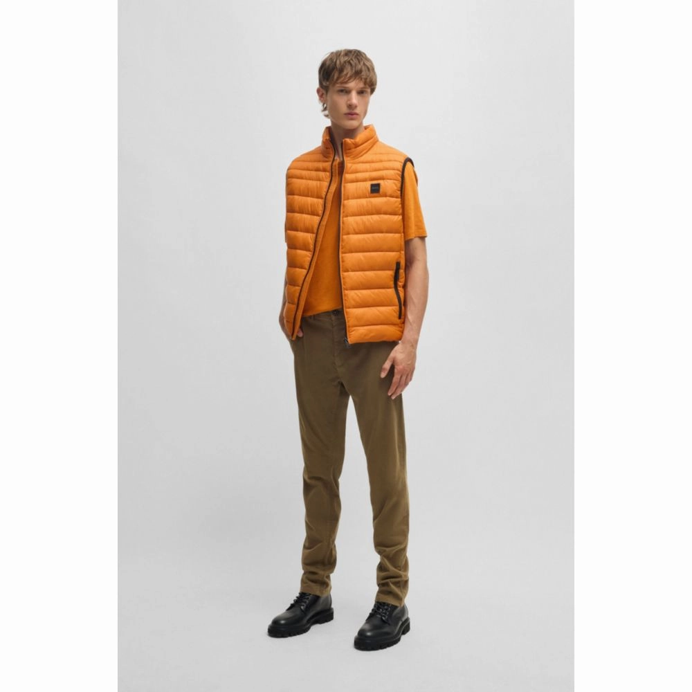 Regular-fit chinos in stretch-cotton satin