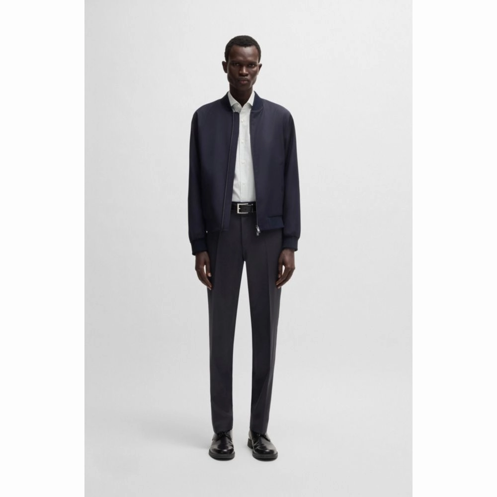 Regular-fit formal pants in virgin wool