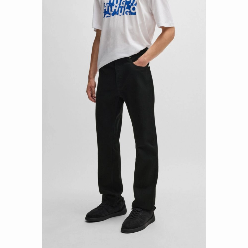 Regular-fit jeans in black rinse-washed denim