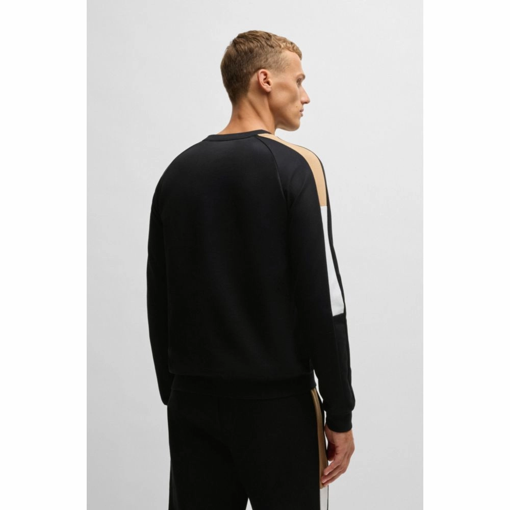 Regular-fit sweatshirt in cotton terry with contrast panels