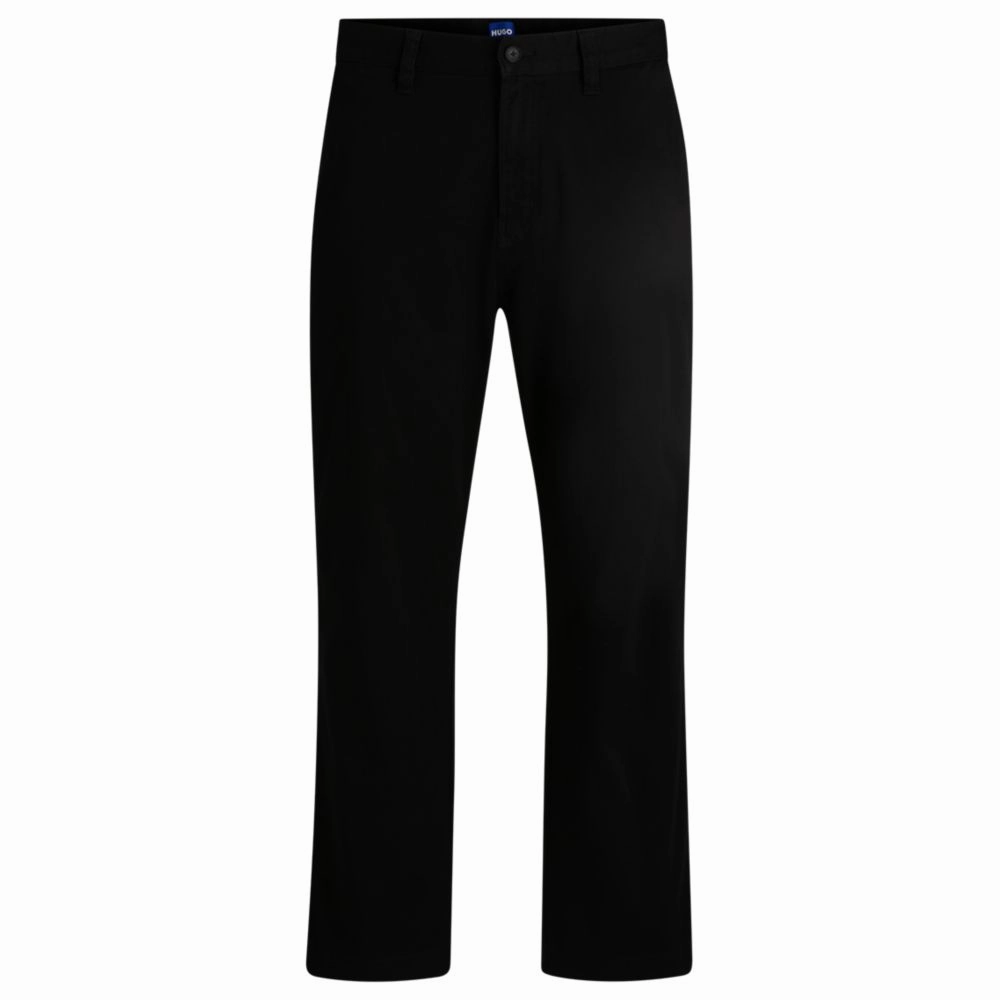 Regular-fit trousers in cotton twill with signature label