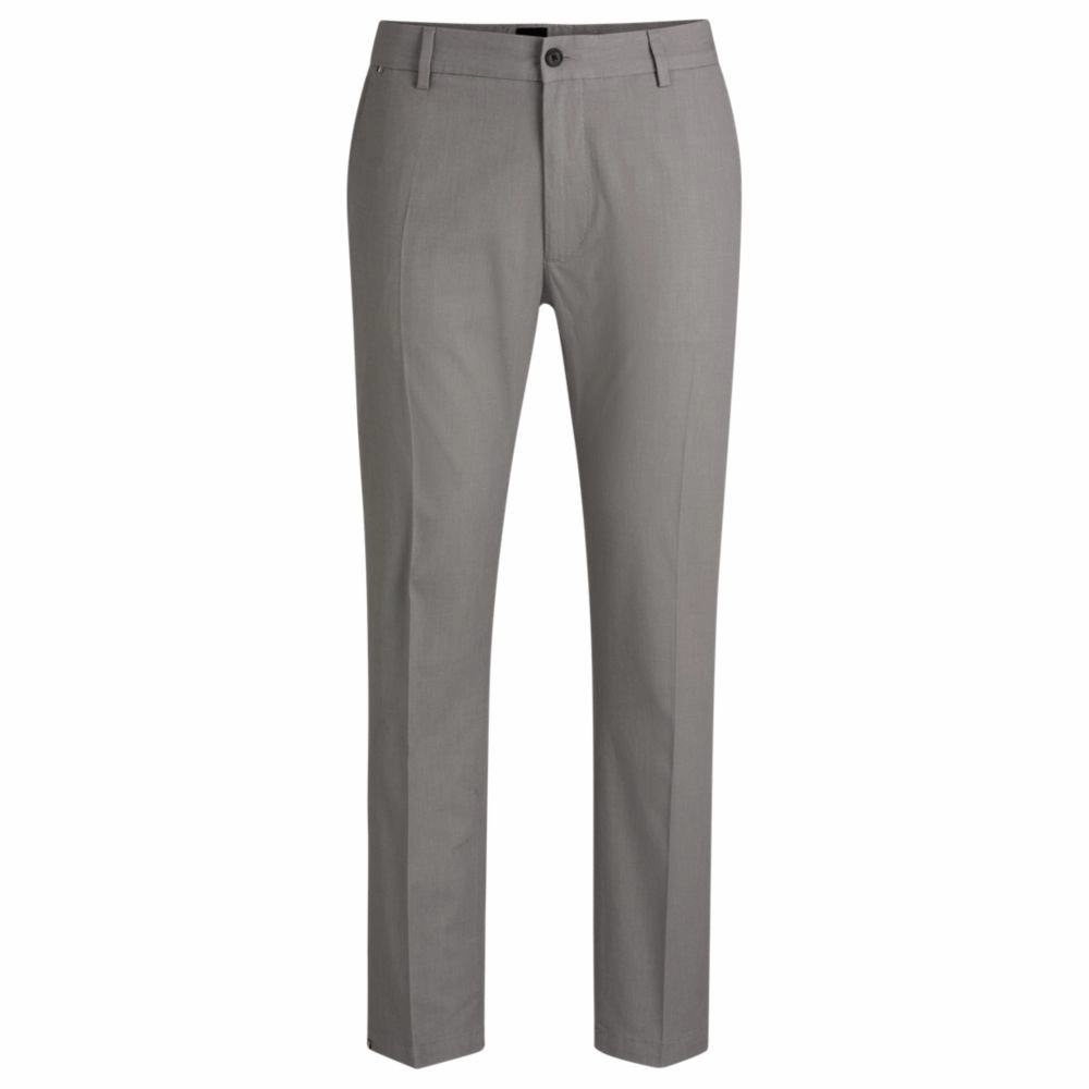 Regular-fit trousers in micro-patterned stretch cotton