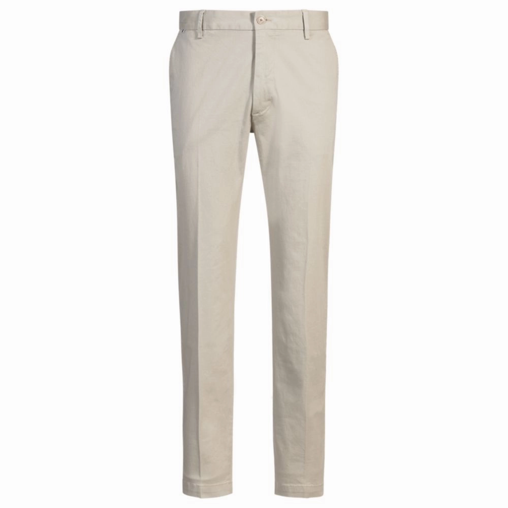 Regular-fit trousers in printed stretch cotton