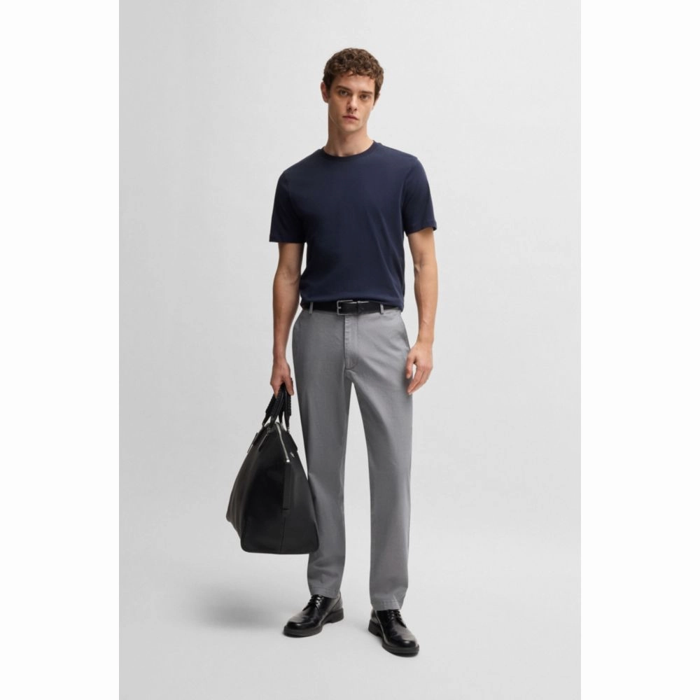 Regular-fit trousers in printed stretch cotton