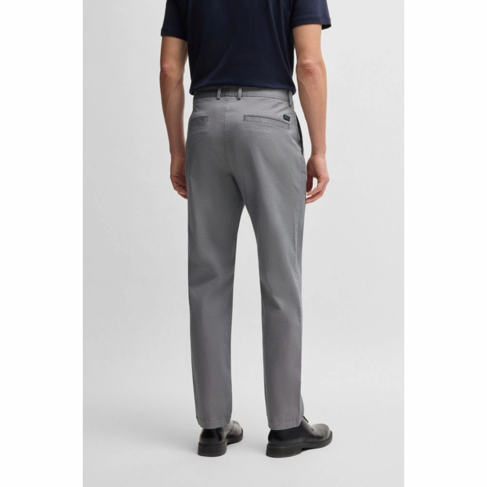 Regular-fit trousers in printed stretch cotton