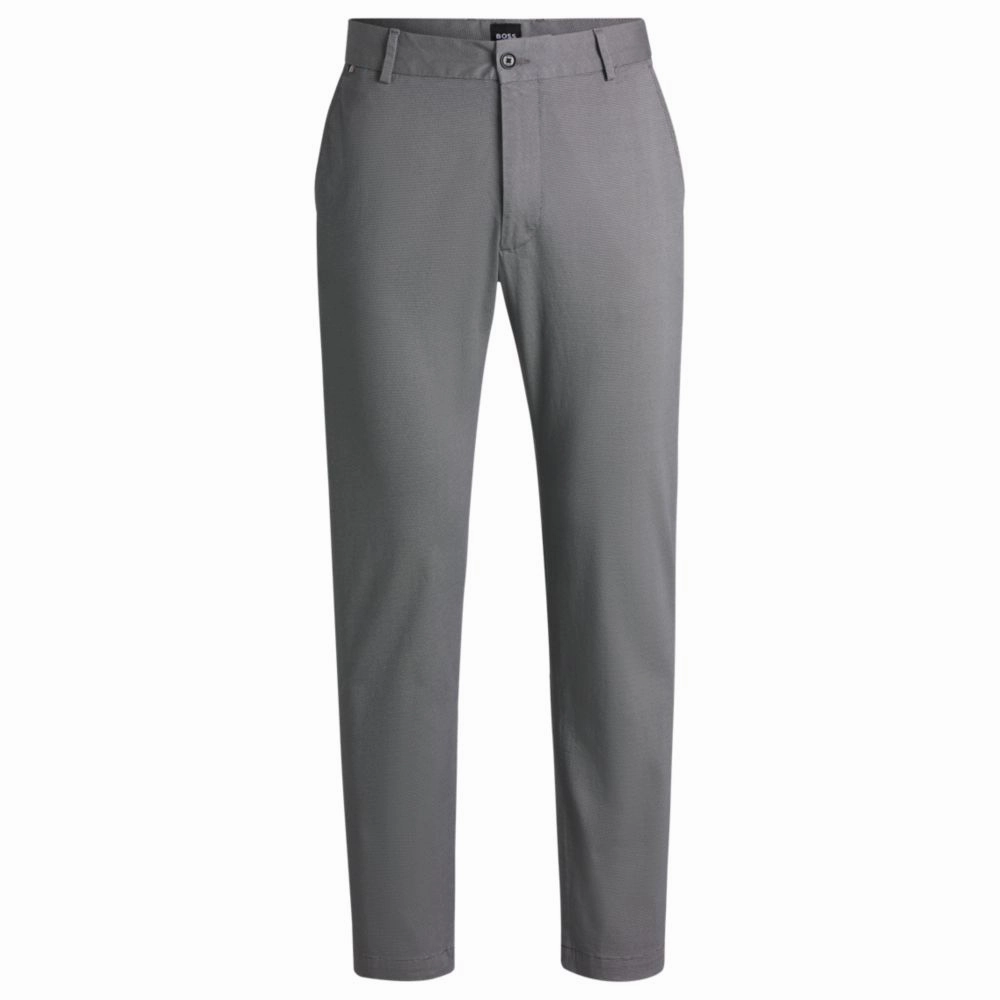 Regular-fit trousers in printed stretch cotton
