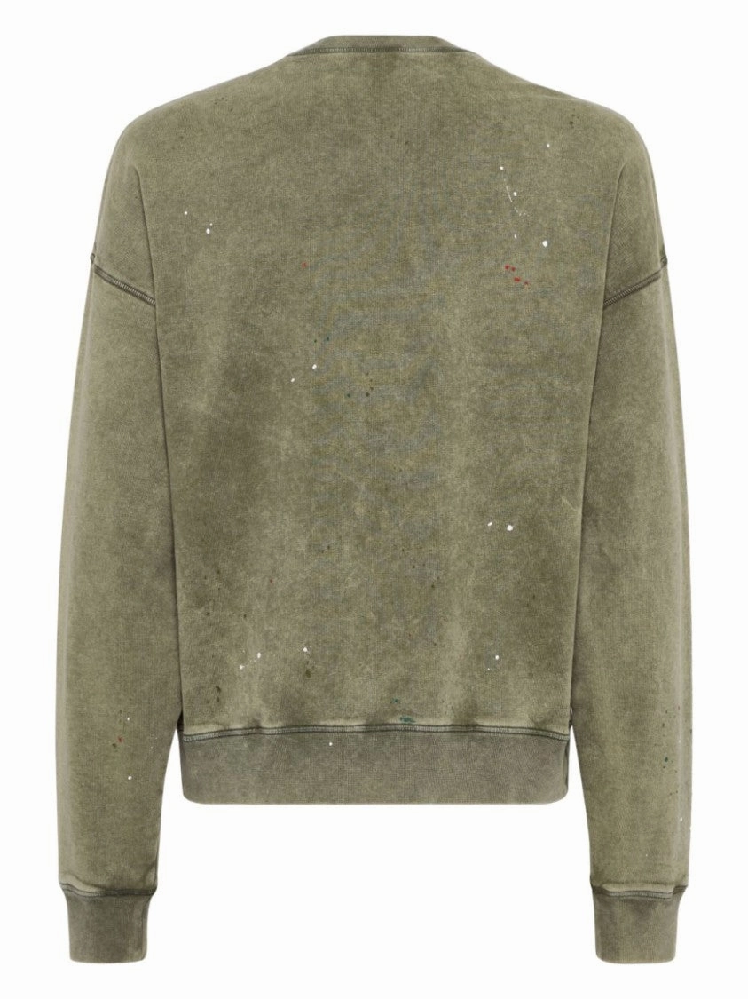 Relaxed Fit Crew Neck Sweater With Distressed Detailing