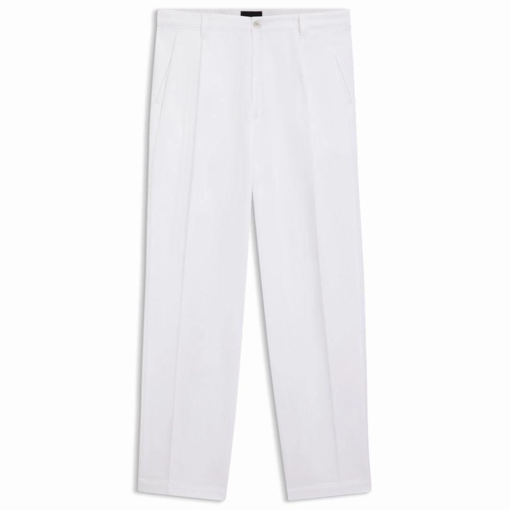 Relaxed-fit cropped pants in stretch-cotton twill