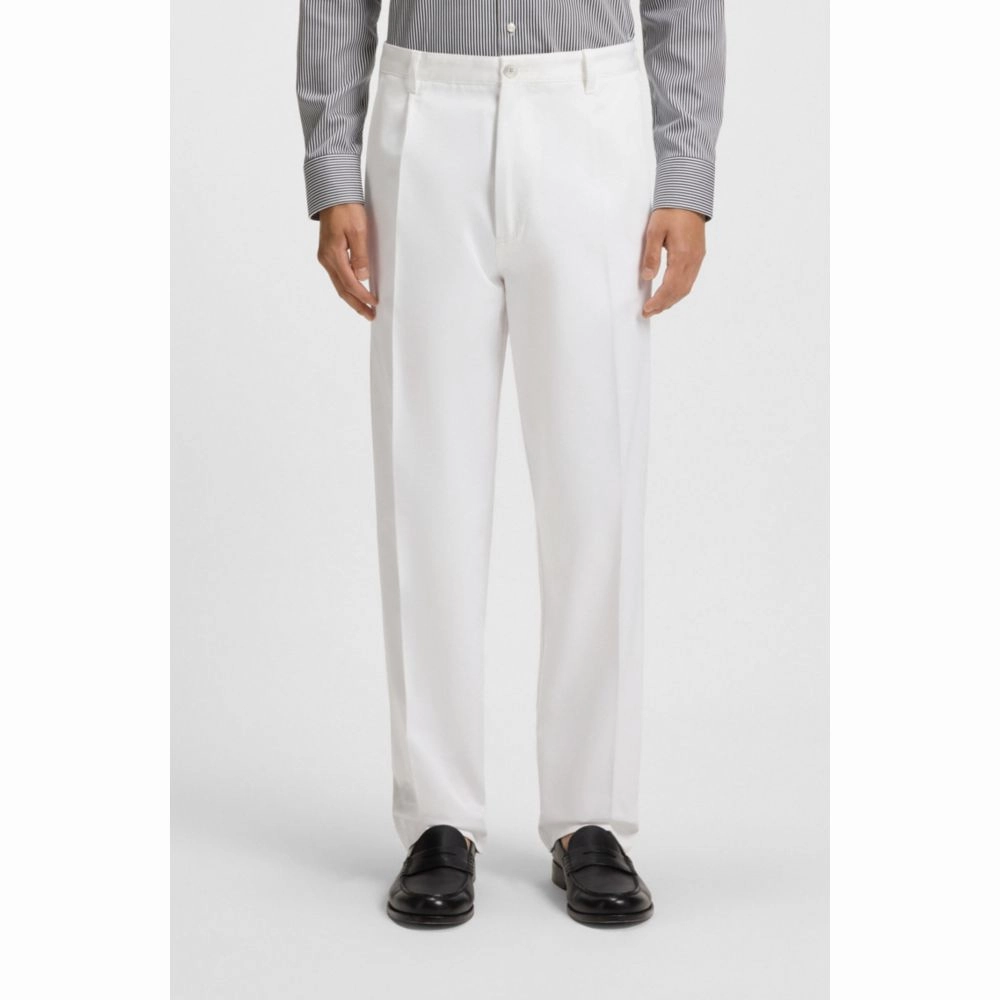 Relaxed-fit cropped pants in stretch-cotton twill