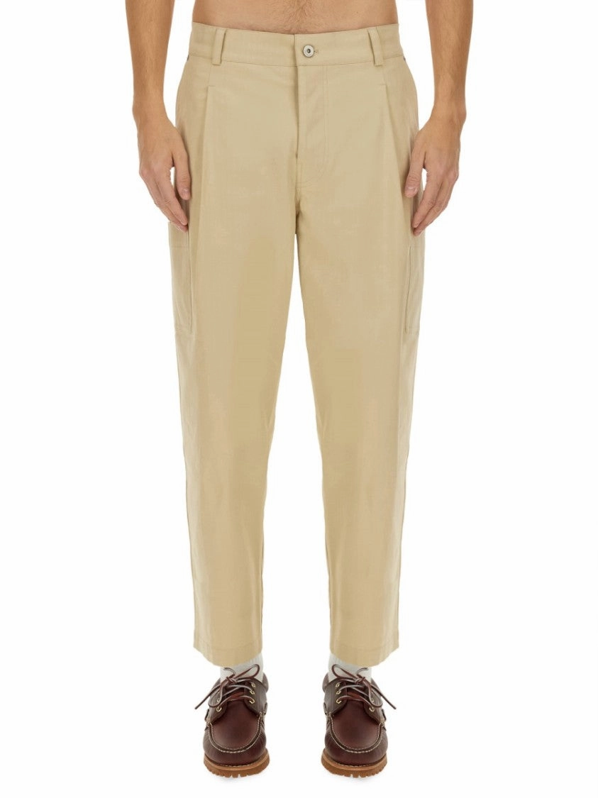 Relaxed Fit Cropped Pants With Tapered Leg
