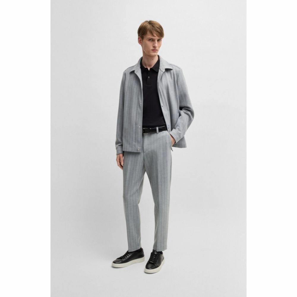 Relaxed-fit overshirt with stripe and script logo