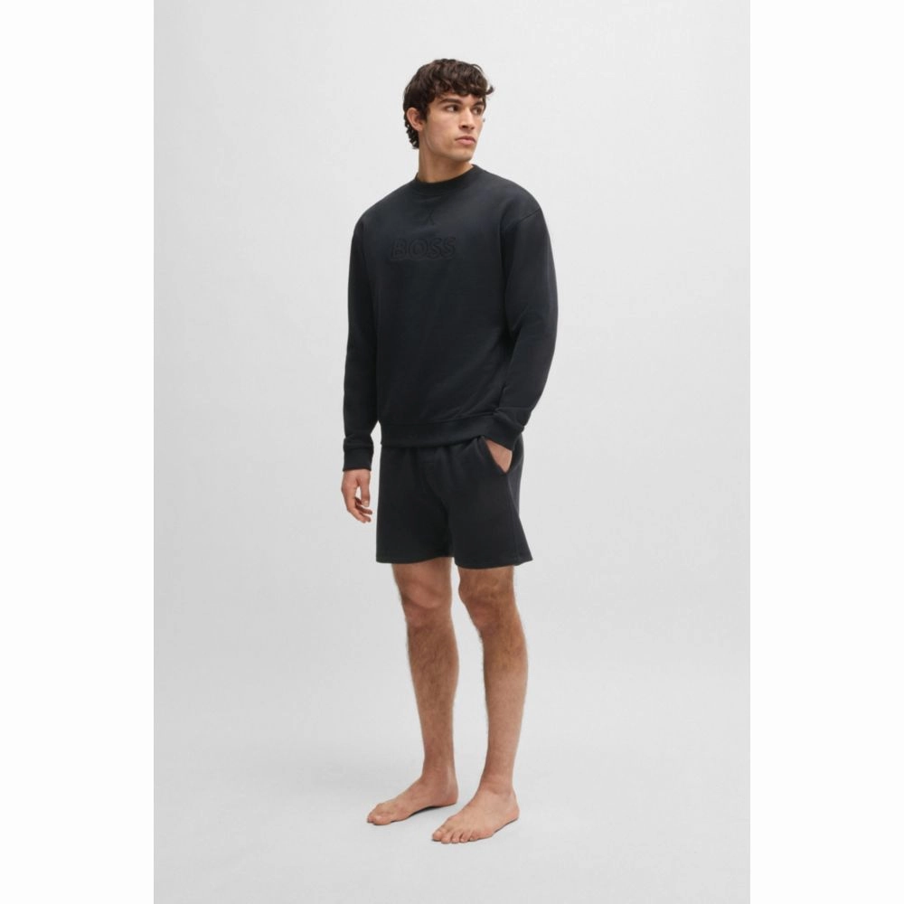 Relaxed-fit sweatshirt in cotton terry with embroidered logo