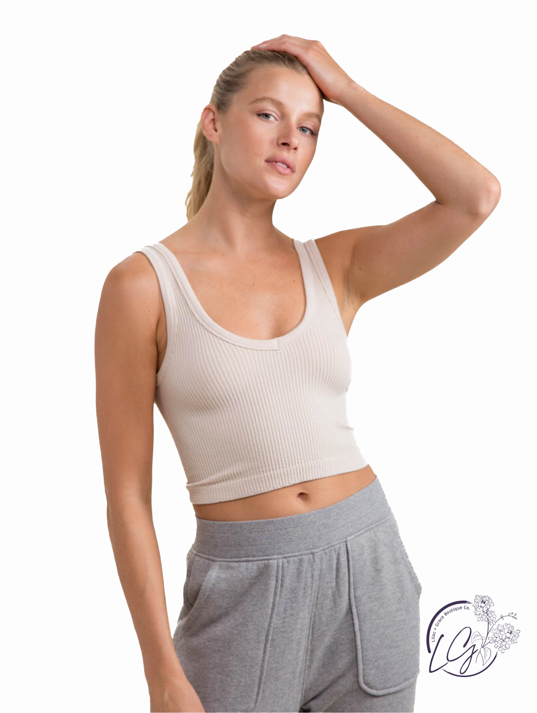 Ribbed Seamless Cropped Tank Top