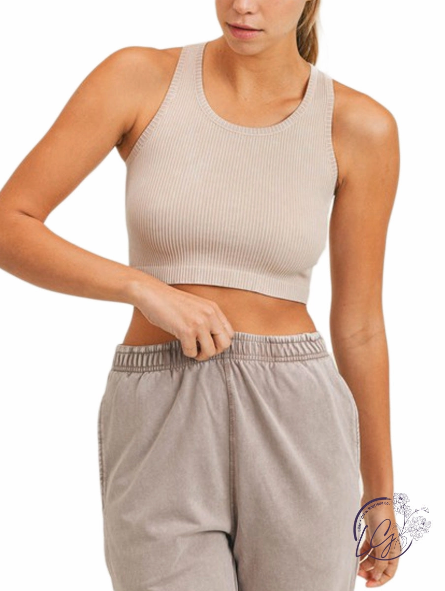 Ribbed Seamless Hybrid Cropped Tank Top
