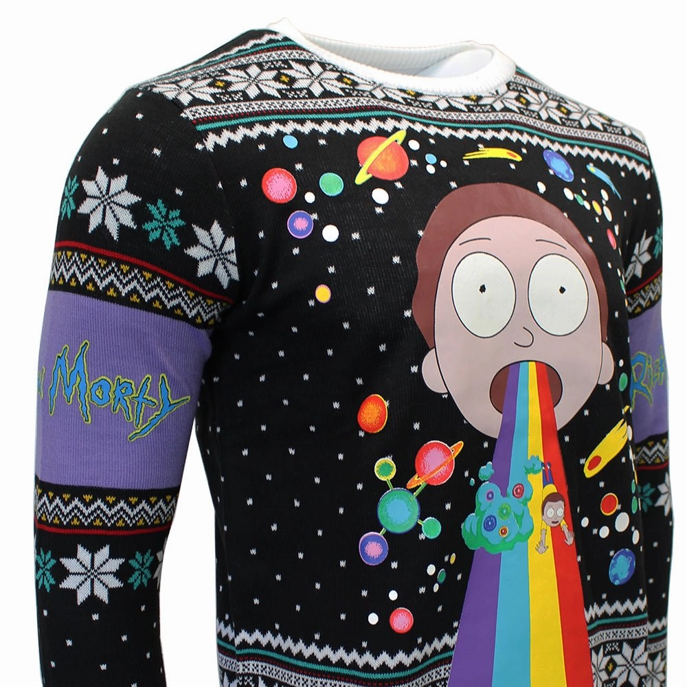 Rick and Morty Rainbow Knitted Christmas Jumper / Sweater