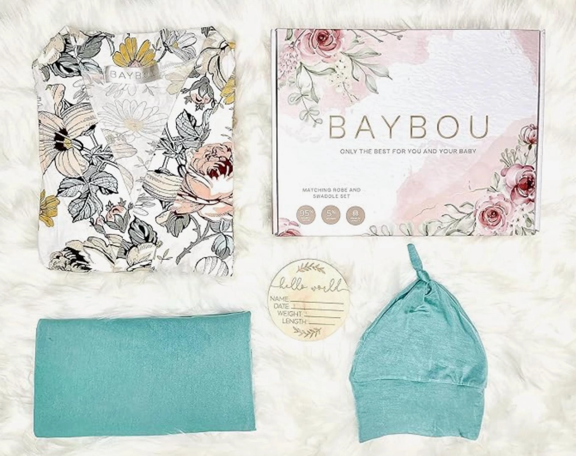 Robe And Swaddle Set 5-Piece In Multi