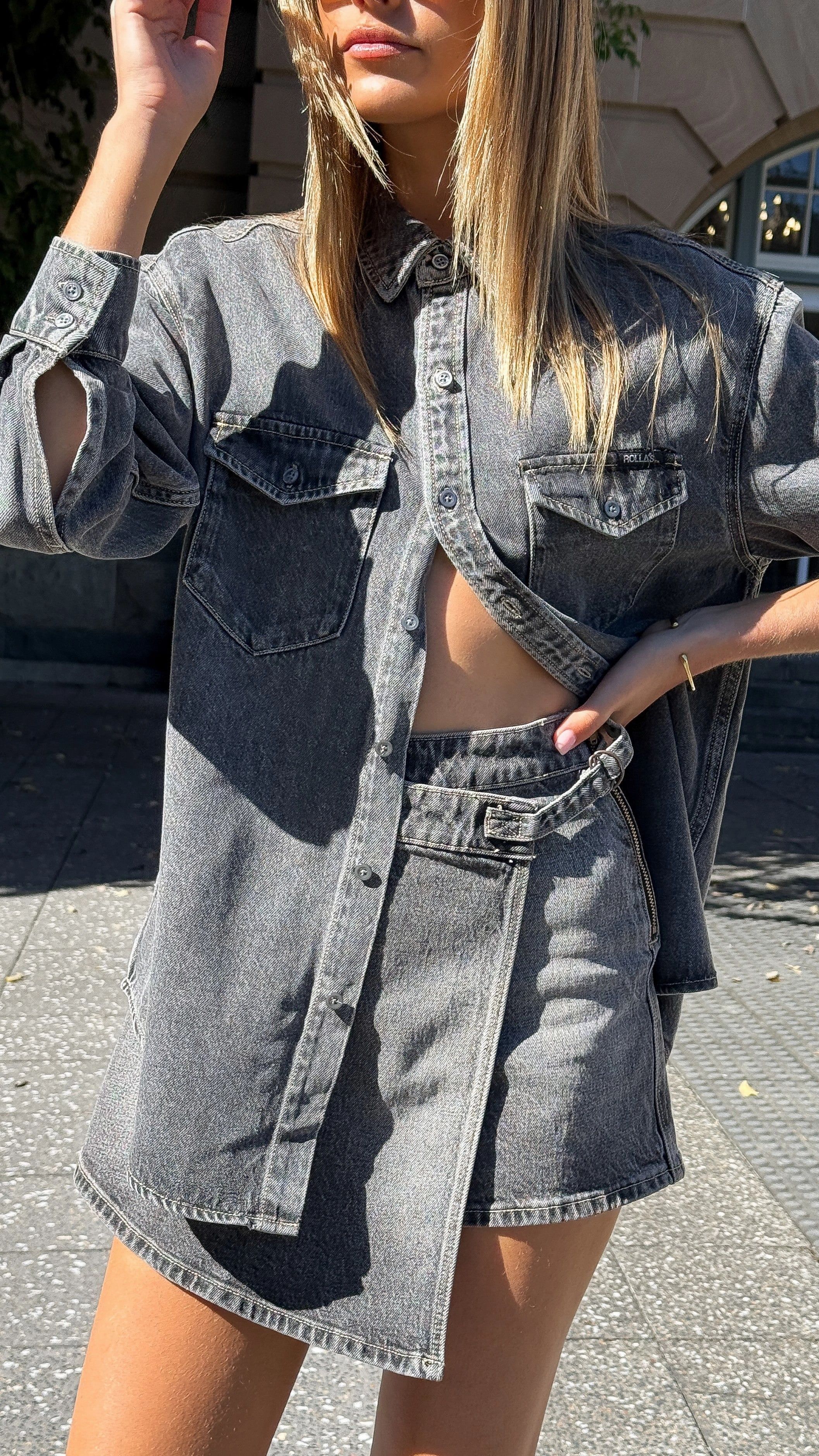 Rollas Skort - Black Stone