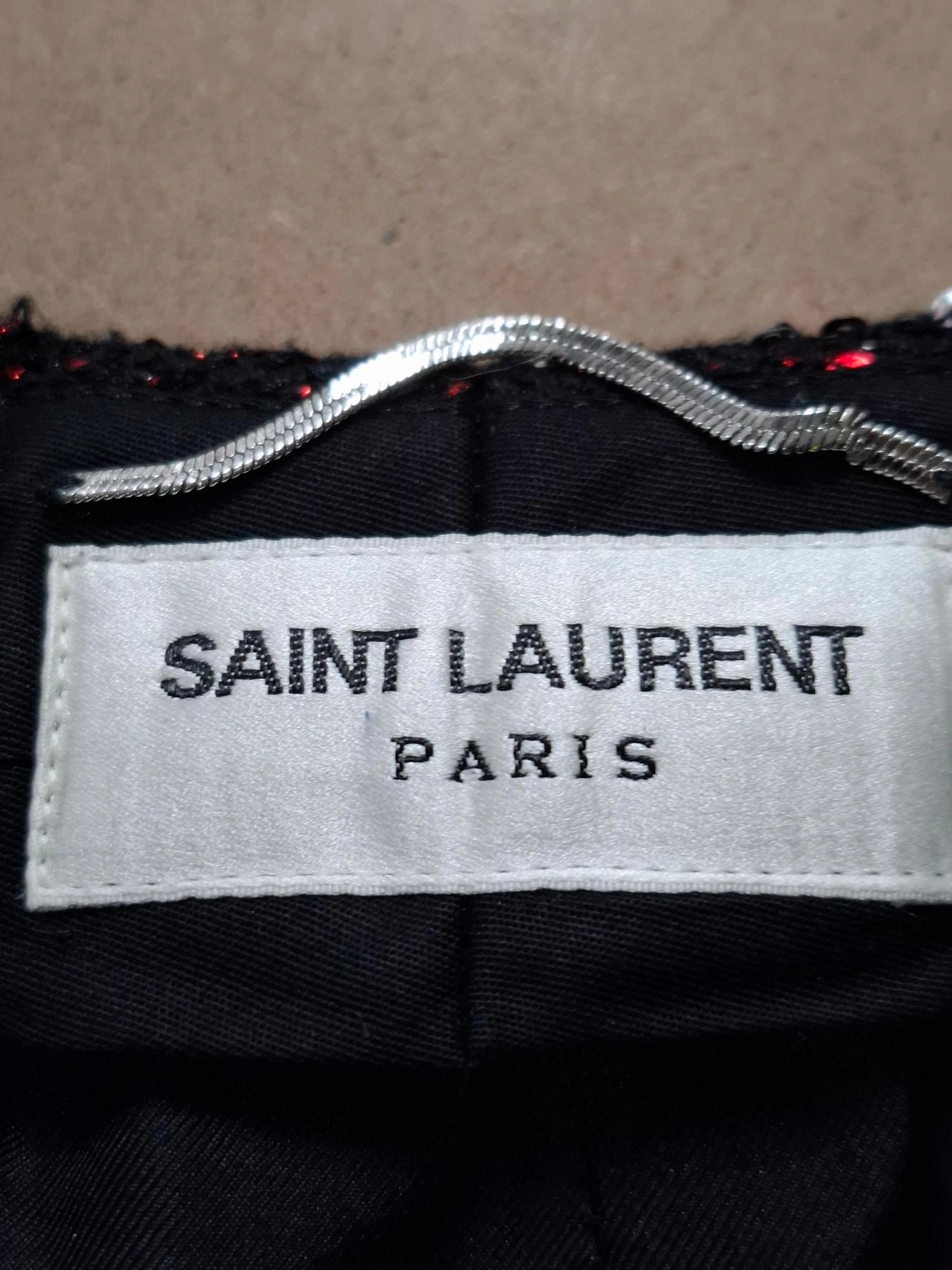 Saint Laurent Embroidered Trousers In Red Sequins