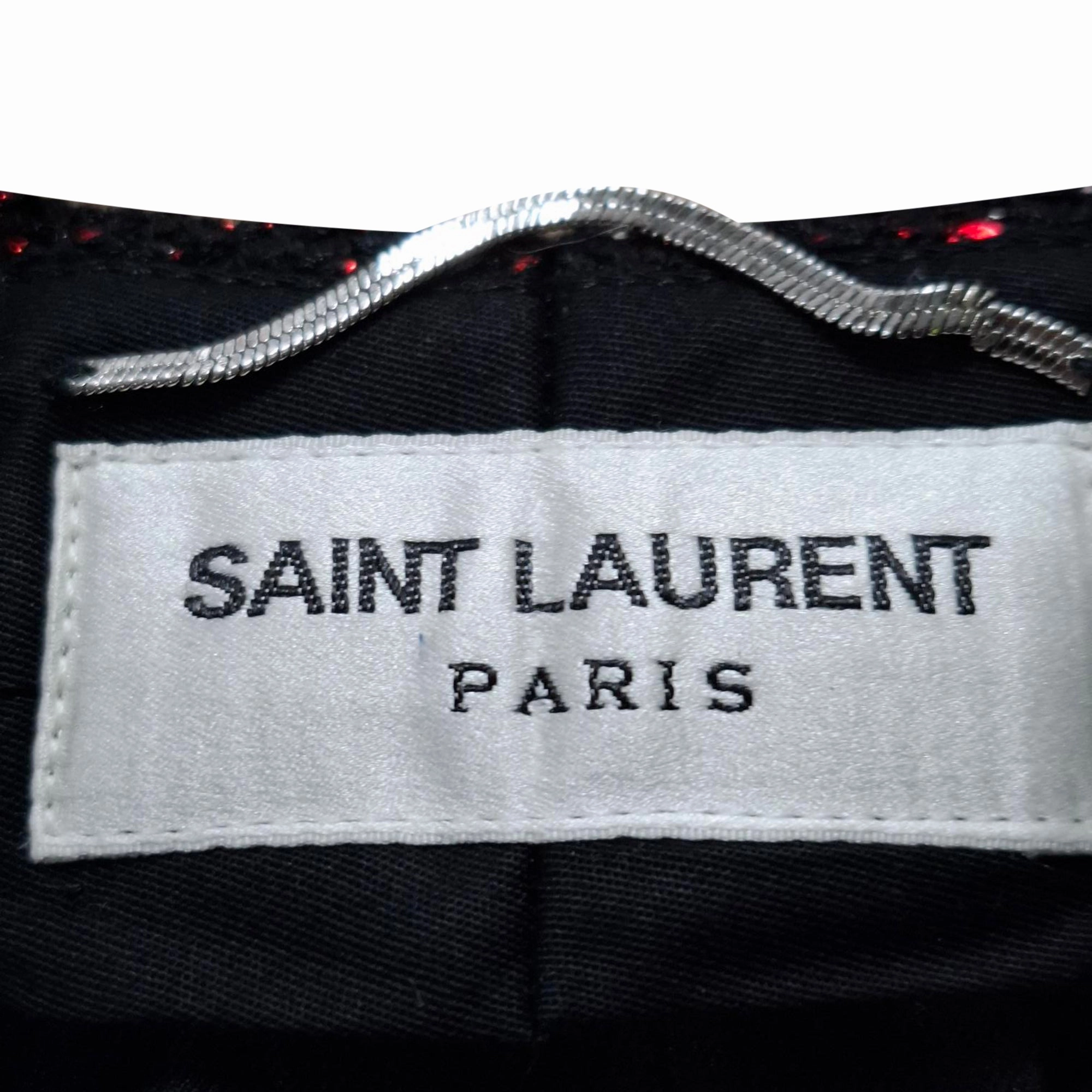 Saint Laurent Embroidered Trousers In Red Sequins