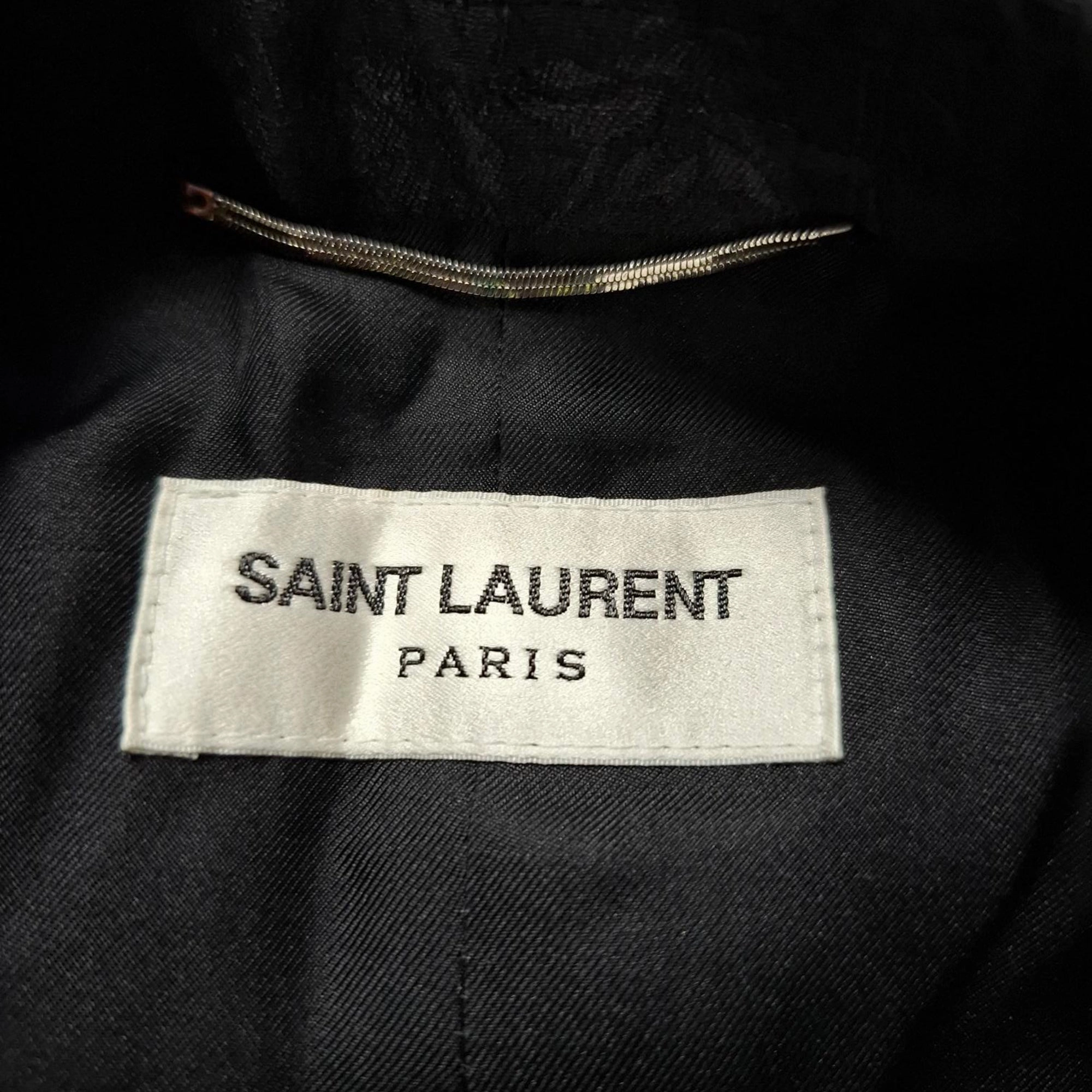 Saint Laurent Floral Jacquard Single-Breasted Blazer In Black Wool