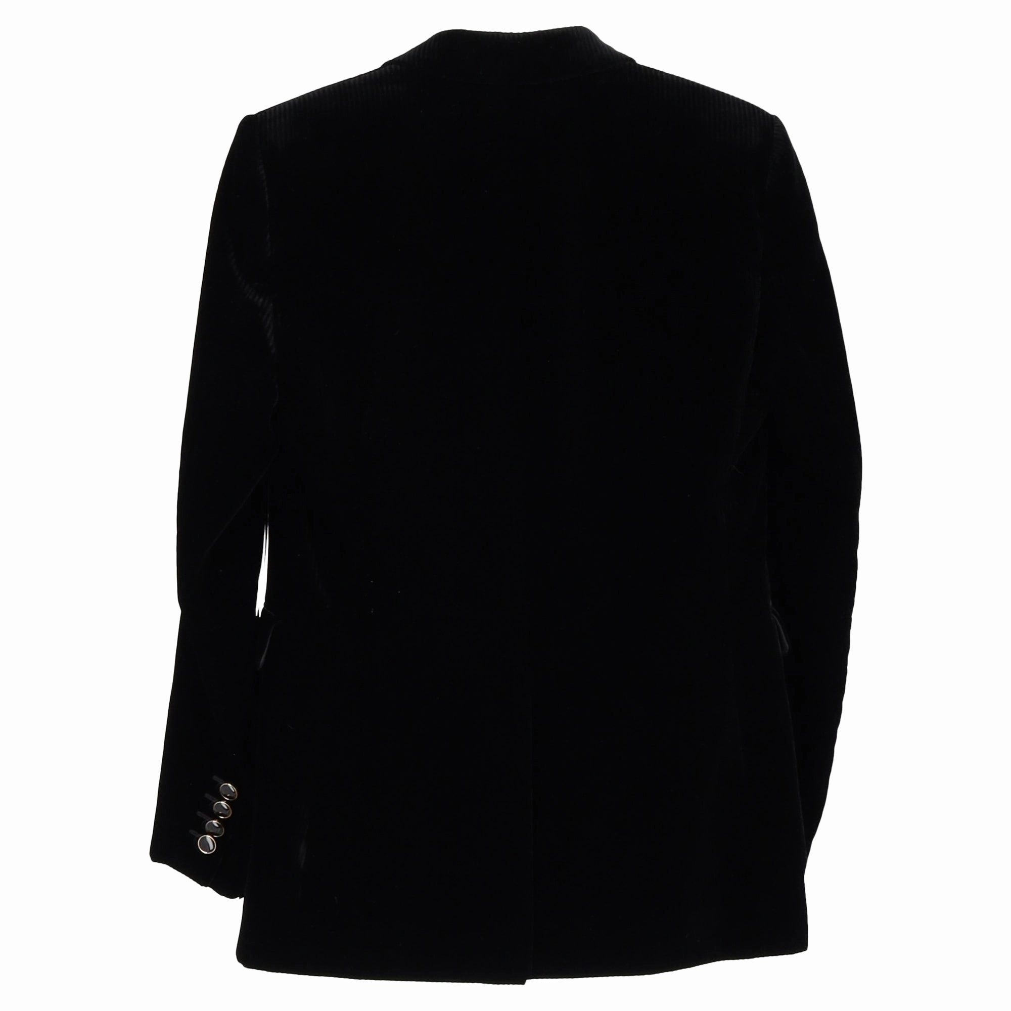 Saint Laurent Single-Breasted Tailored Jacket in Black Velvet