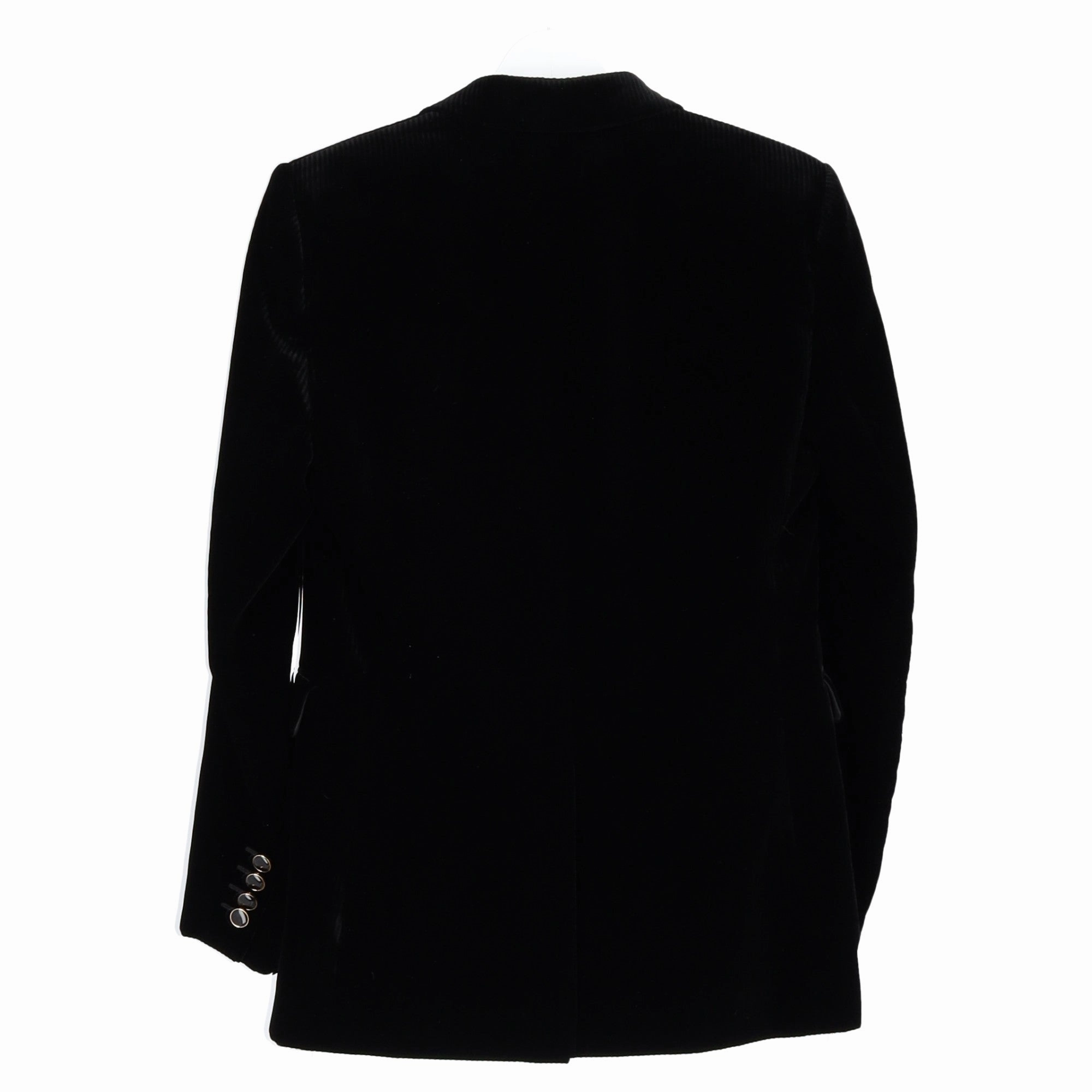 Saint Laurent Single-Breasted Tailored Jacket in Black Velvet