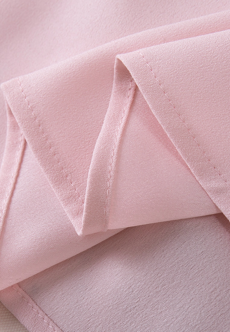 Sakura Appliqu Belted Panelled Mesh Dress