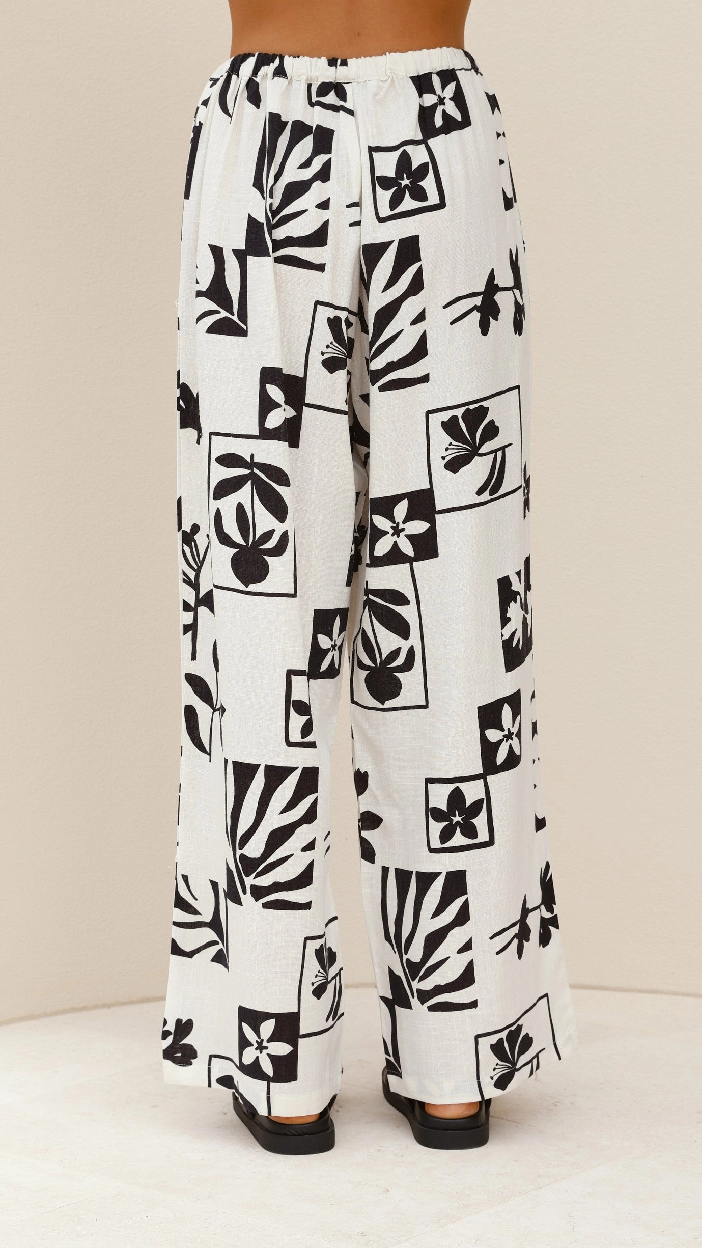 Samaya Pants - White/Black Print