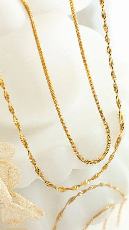 Sarah Twist Necklace Set - Gold