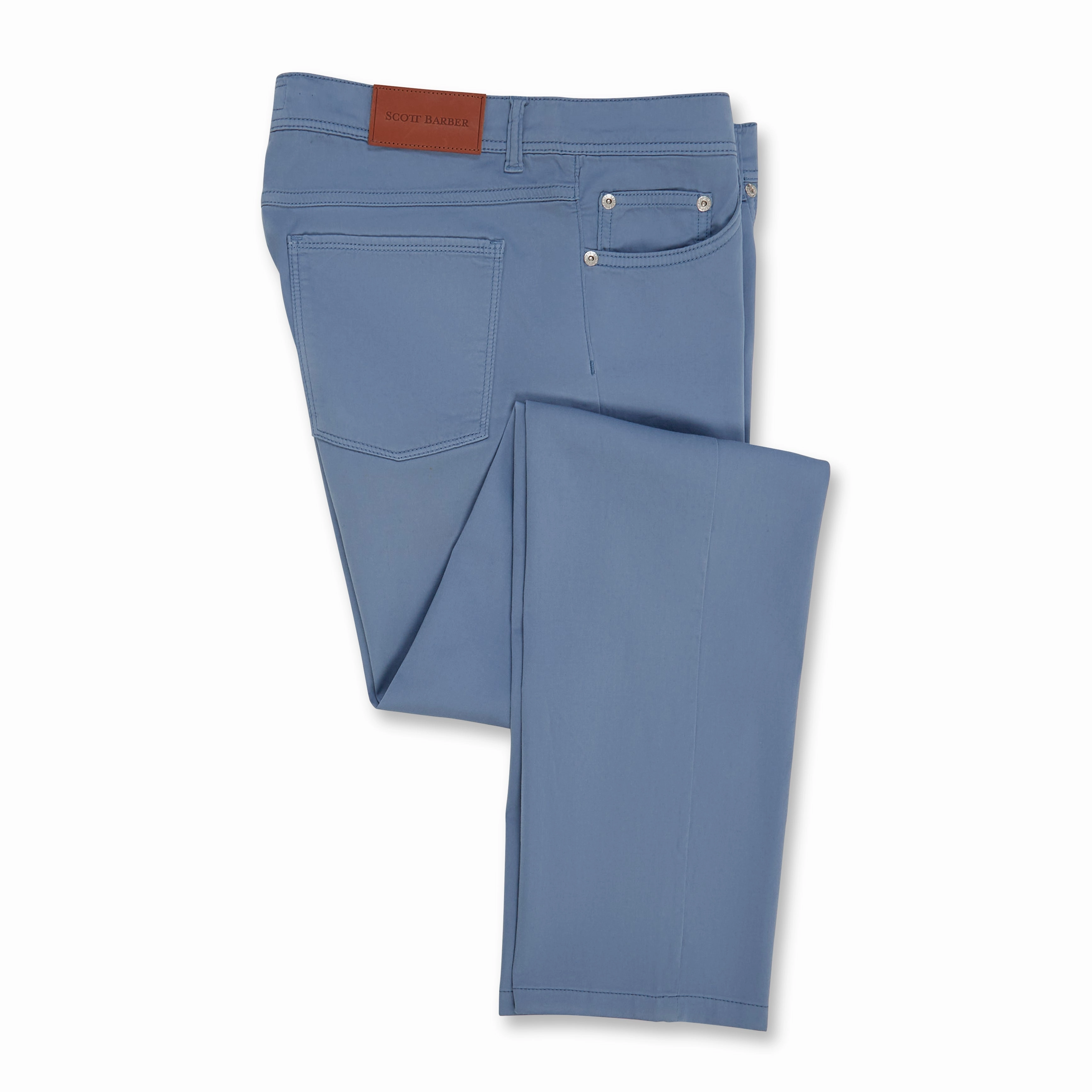 Sateen 5 Pocket Chino, Country Blue