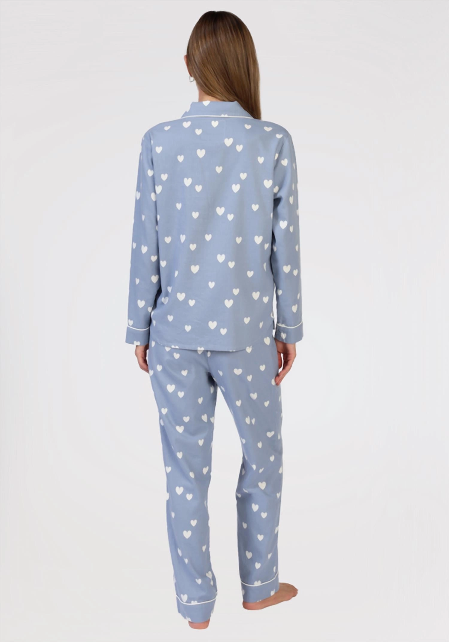 Scattered Heart Pajama Set In Denim