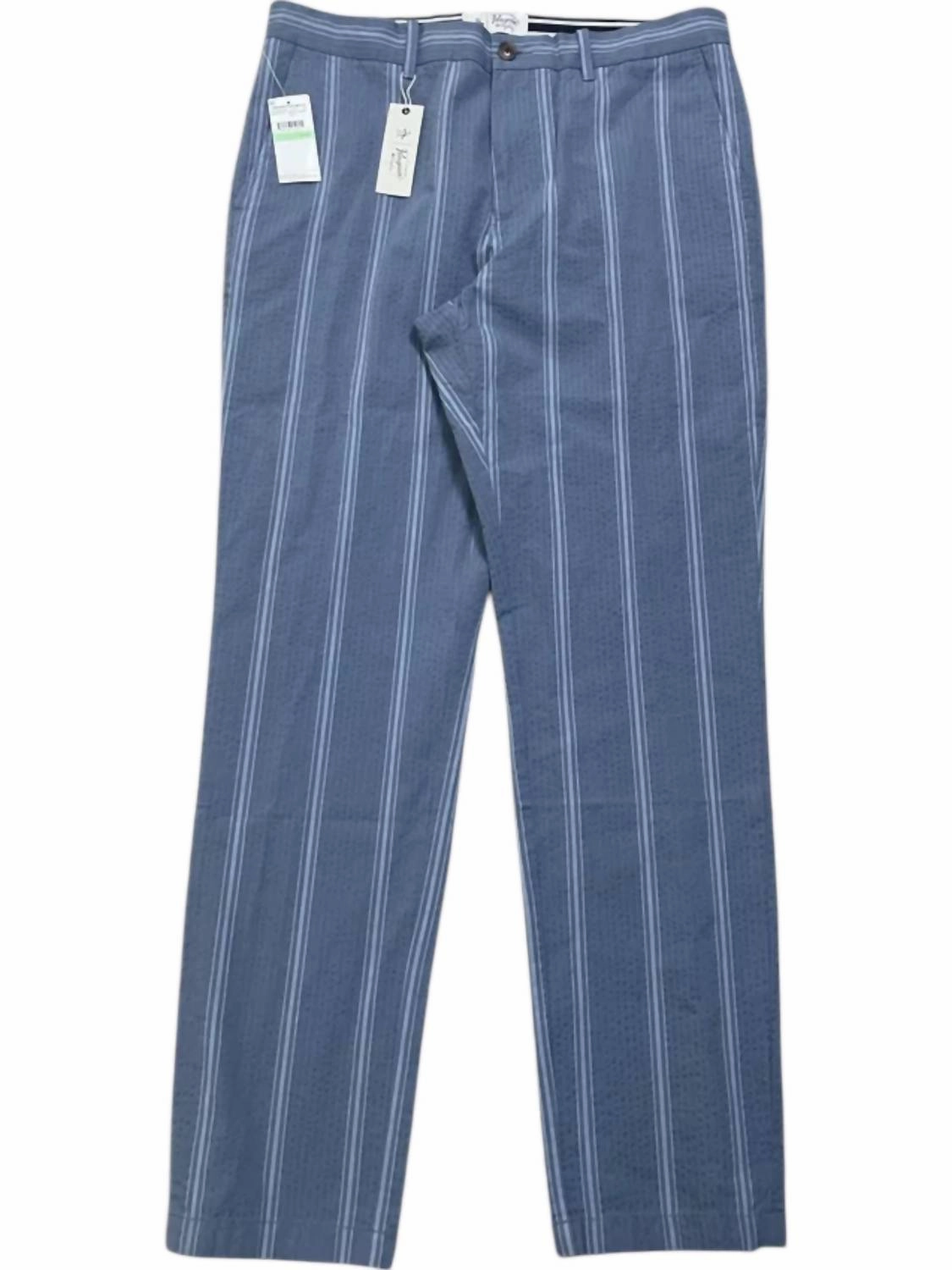 Seersucker Jacquard Stripe Pants In Bering Sea