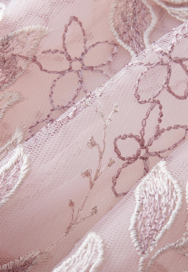 Sequin & Embroidery Mesh Cape